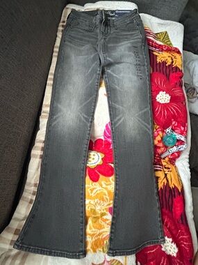 American Eagle Outfitters Charcoal Gray Flare Jeans